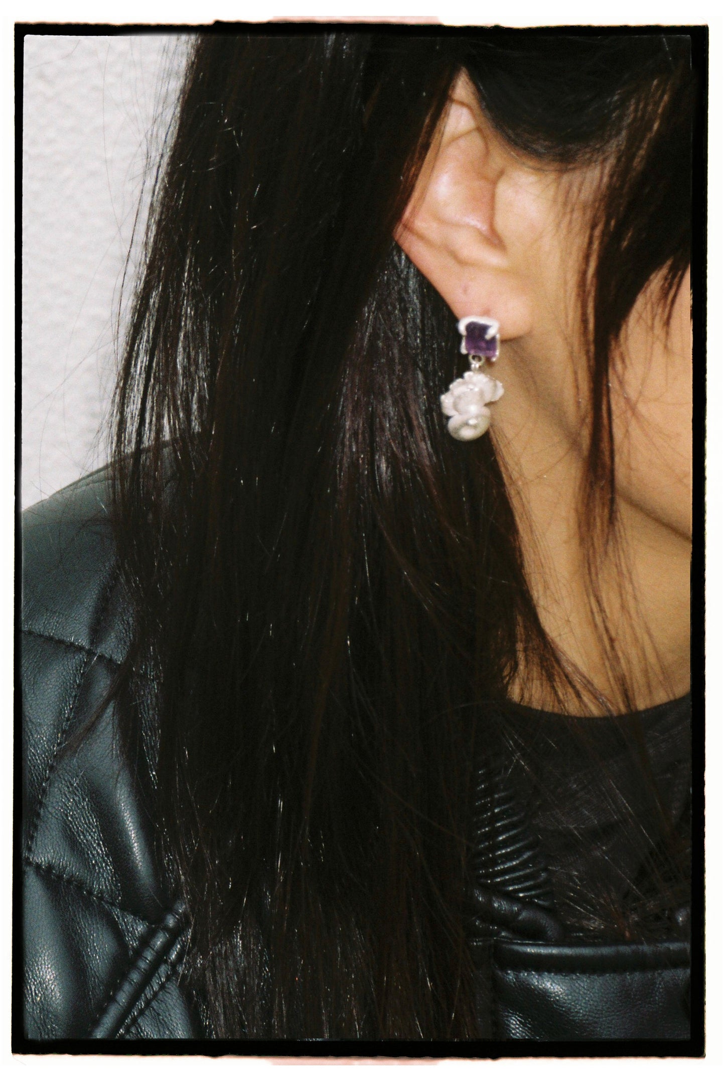 Carlota Brogueira Aura Drops Earrings with Amethyst Gemstone