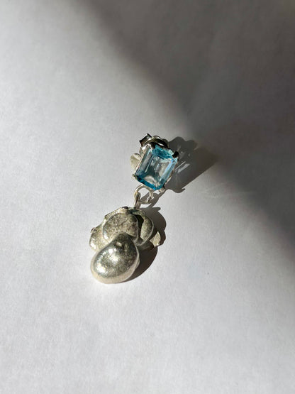 Aura Drop Earring with Amethyst or Topaz Gemstone