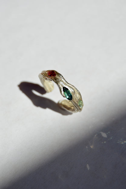 Circle of Intention Ring with Tourmaline Gemstones