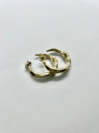 Carlota Brogueira 11:11 Silver Hoops with Tourmaline gemstones