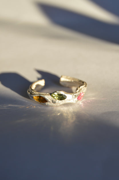 Circle of Intention Ring with Tourmaline Gemstones