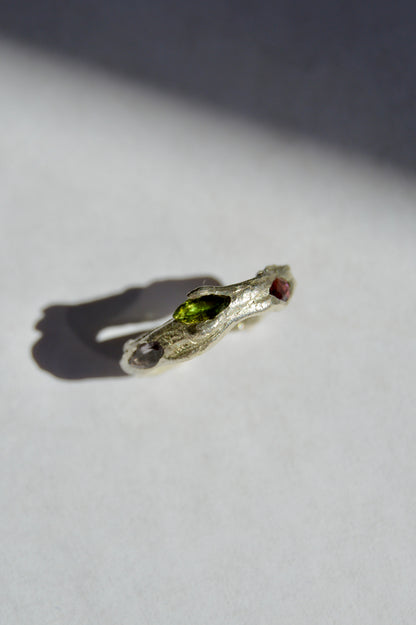 Circle of Intention Ring with Tourmaline Gemstones