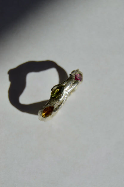 Circle of Intention Ring with Tourmaline Gemstones